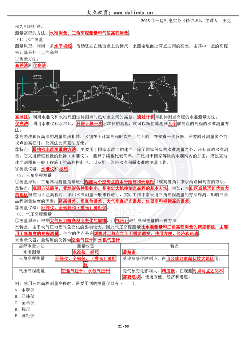 2025一建《机电》精讲讲义_2026年一级建造师_2026年一建机电_2025年一建机电SVIP_02-基础精讲✿高端面授✿深度强化_46-机电《深度精讲班》王克DL