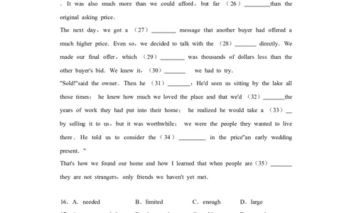 2015年高考英语试卷（天津）（空白卷）_英语历年高考真题_新&middot;Word版2008-2025&middot;高考英语真题_英语（按年份分类）2008-2025_2015&middot;高考英语真题