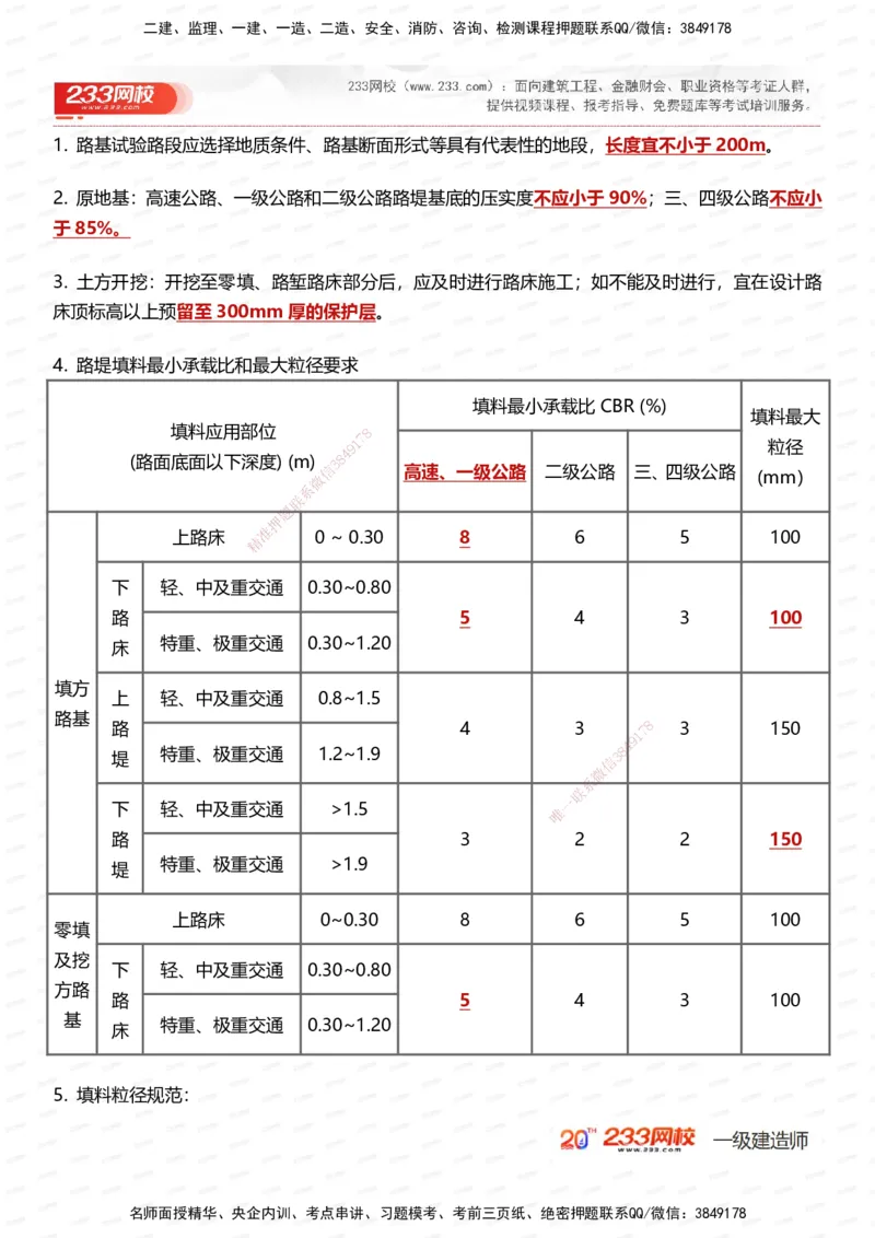 233-公路-时间_数字考点汇总（49个）_2026年一级建造师_2026年一建公路_2025年一建公路SVIP_01-精华文档✿电子教材✿历年真题_38-公路《时间数字考点汇总》233