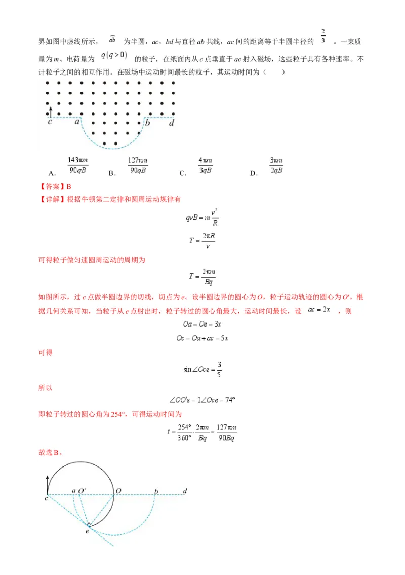 专题12磁偏转模型中的关键几何条件（解析版）_2025高中物理模型方法技巧高三复习专题练习讲义_高考物理热点模型