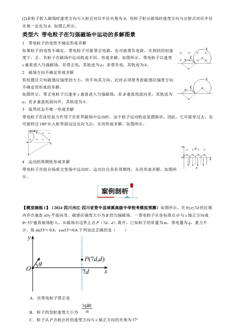 专题12磁偏转模型中的关键几何条件（解析版）_2025高中物理模型方法技巧高三复习专题练习讲义_高考物理热点模型