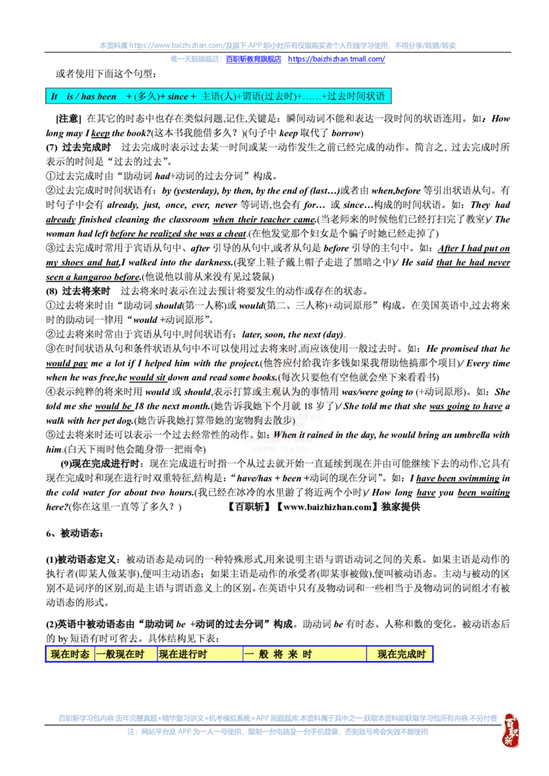 英语专项-英语语法归纳汇总讲义_三桶油_中海油_中海油笔试_6、英语专项