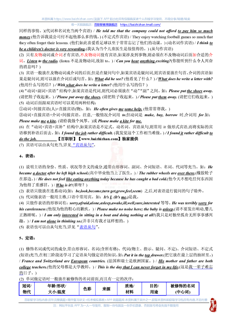 英语专项-英语语法归纳汇总讲义_三桶油_中海油_中海油笔试_6、英语专项