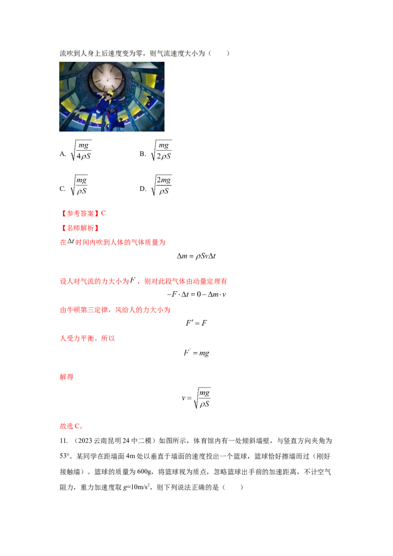 模型29动量定理实际模型（解析版）_2025高中物理模型方法技巧高三复习专题练习讲义_高考物理模型最新模拟题专项训练