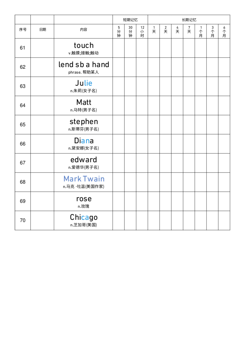 2025秋人教版八年级上册英语U3艾宾浩斯记忆表单词默写_初中英语新版_最新人教版英语八年级上册_新版_初中英语8上新更新第三套可选择_10单词默写+字帖_单词表