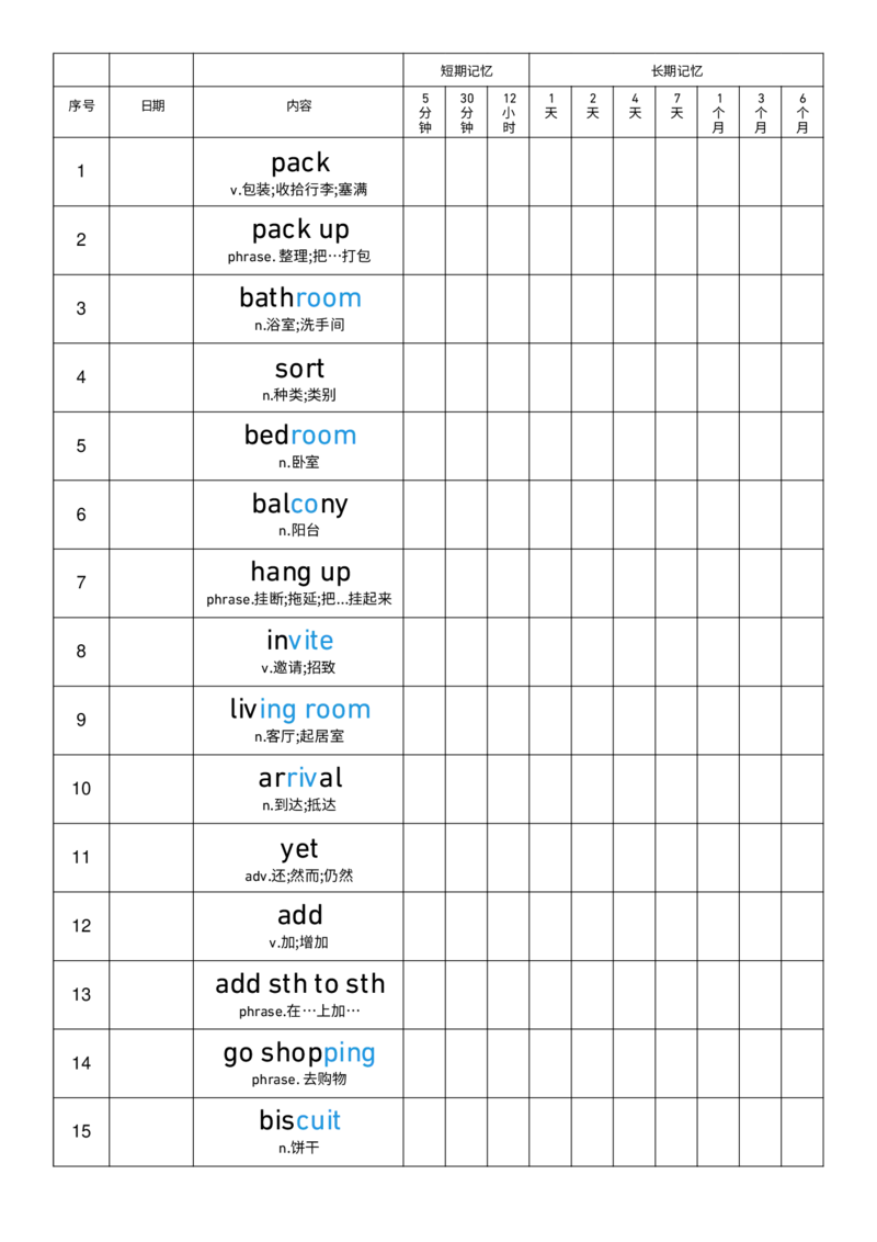 2025秋人教版八年级上册英语U2艾宾浩斯记忆表单词默写_初中英语新版_最新人教版英语八年级上册_新版_初中英语8上新更新第三套可选择_10单词默写+字帖_单词表