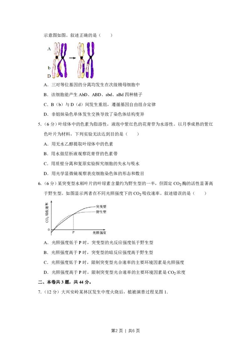 2017年高考生物试卷（天津）（空白卷）_生物历年高考真题_新&middot;PDF版2008-2025&middot;高考生物真题_生物（按试卷类型分类）2008-2025_自主命题卷&middot;生物（2008-2025）_天津自主命题&middot;生物（2008-2024）