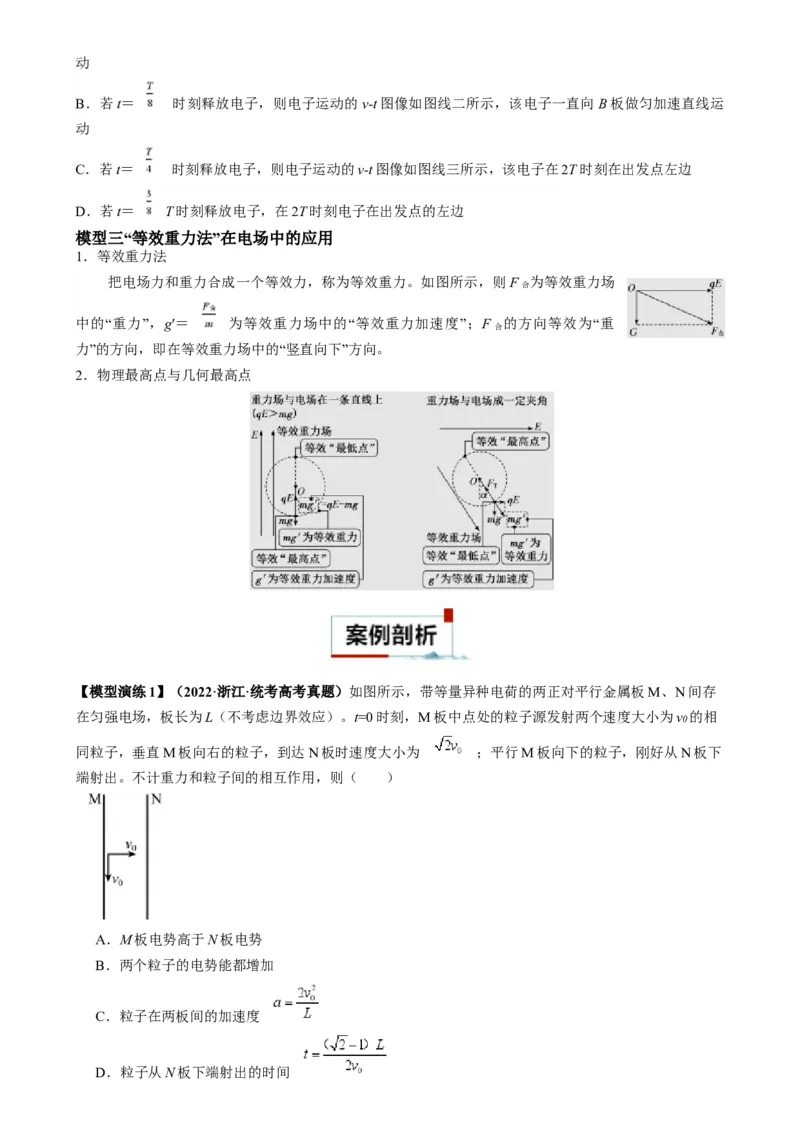 专题11电偏转模型中的分解与能量（原卷版）_2025高中物理模型方法技巧高三复习专题练习讲义_高考物理热点模型