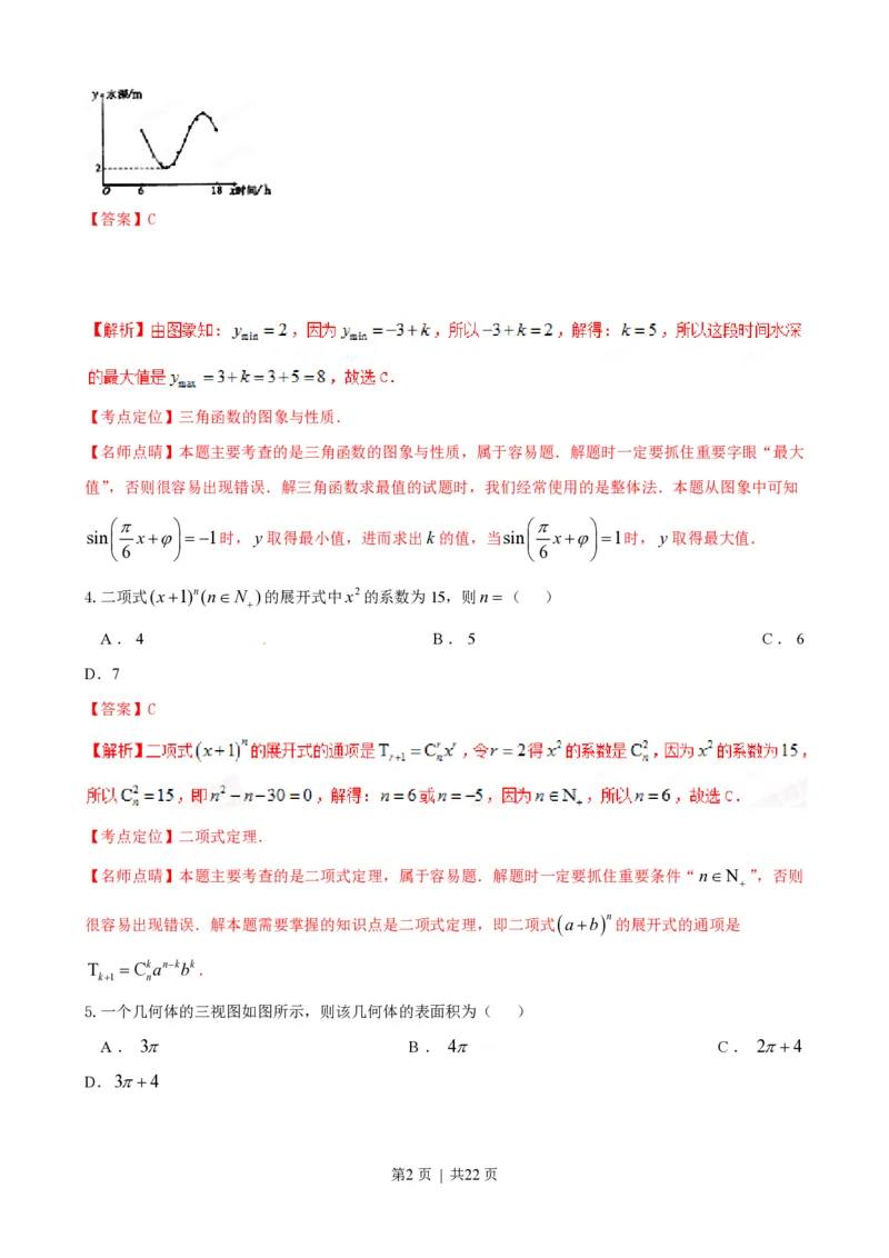 2015年高考数学试卷（理）（陕西）（解析卷）_历年高考真题合集_数学历年高考真题_新&middot;PDF版2008-2025&middot;高考数学真题_数学（按试卷类型分类）2008-2025_自主命题卷&middot;数学（2008-2025）
