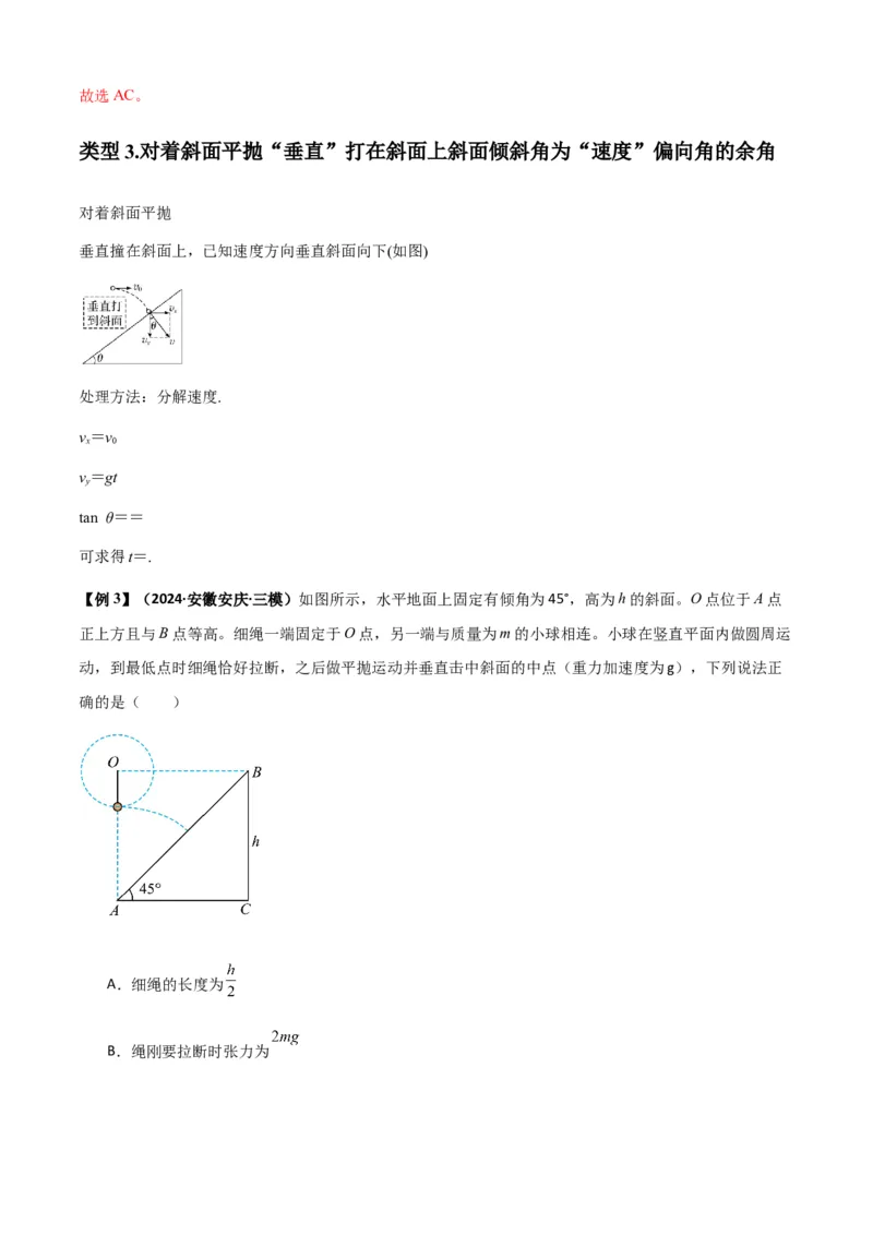 专题08抛体运动九大问题（解析版）_2025高中物理模型方法技巧高三复习专题练习讲义_新版高考物理模型与方法