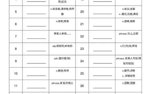2025秋人教版八年级上册英语U8中译英单词默写_初中英语新版_最新人教版英语八年级上册_新版_初中英语8上新更新第三套可选择_10单词默写+字帖_单词表