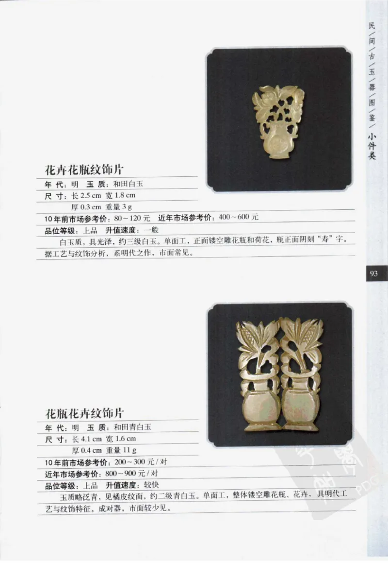 民间古玉器图鉴小件类_X018-玉石珠宝鉴定教程最新合集_8、玉石翡翠鉴定与投资电子资料