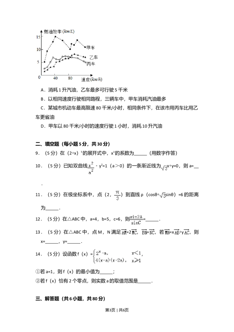 2015年高考数学试卷（理）（北京）（空白卷）_历年高考真题合集_数学历年高考真题_新&middot;Word版2008-2025&middot;高考数学真题_数学（按年份分类）2008-2025_2015&middot;高考数学真题