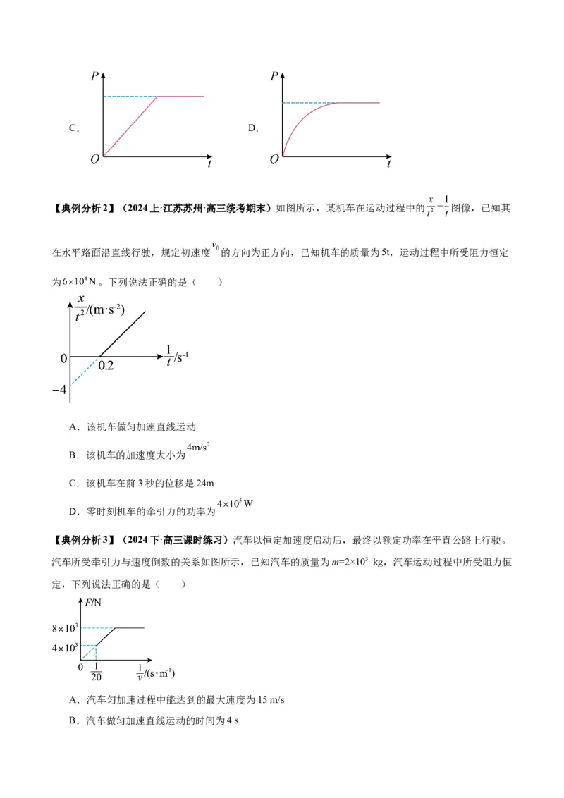 专题03功能与动量中的图像（原卷版）_2025高中物理模型方法技巧高三复习专题练习讲义_高考物理图像与方法