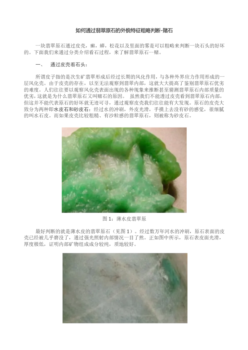通过翡翠原石的外貌特征粗略判断-赌石_X018-玉石珠宝鉴定教程最新合集_8、玉石翡翠鉴定与投资电子资料_赌石专题