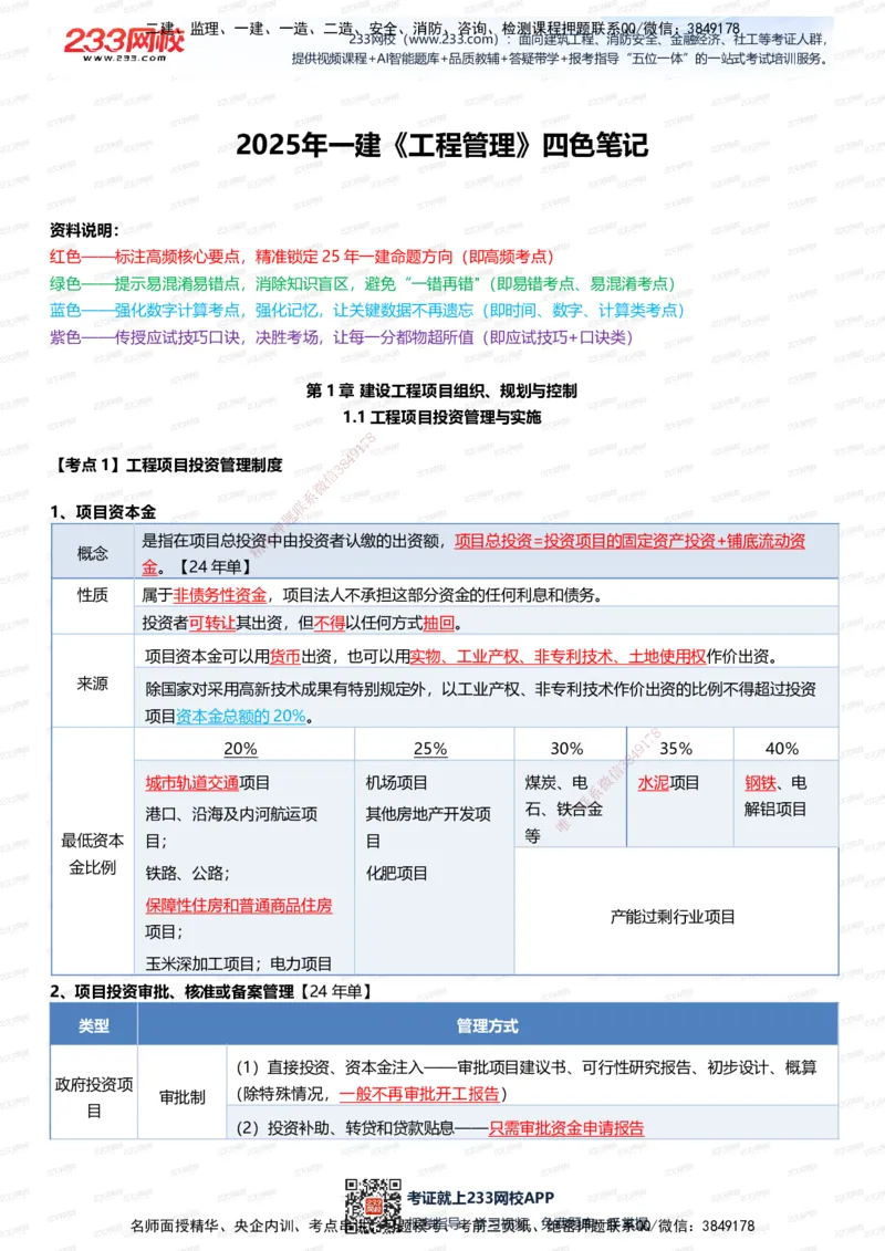 233-管理-四色笔记（全新升级&middot;共39页）_2026年一级建造师_2026年一建管理_2025年一建管理SVIP_01-精华文档✿电子教材✿历年真题_45-管理《模考大赛试卷+四色笔记》233