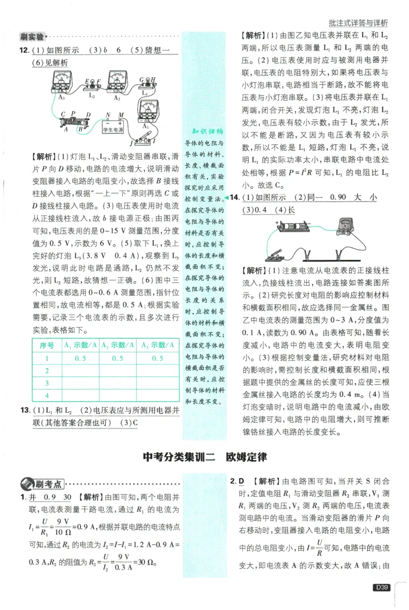 2026春《初中必刷题》物理RJ9下批注式详答与详析_2026版初中《必刷题》9年级下册（物理）（人教）_2026春《初中必刷题》物理RJ9下