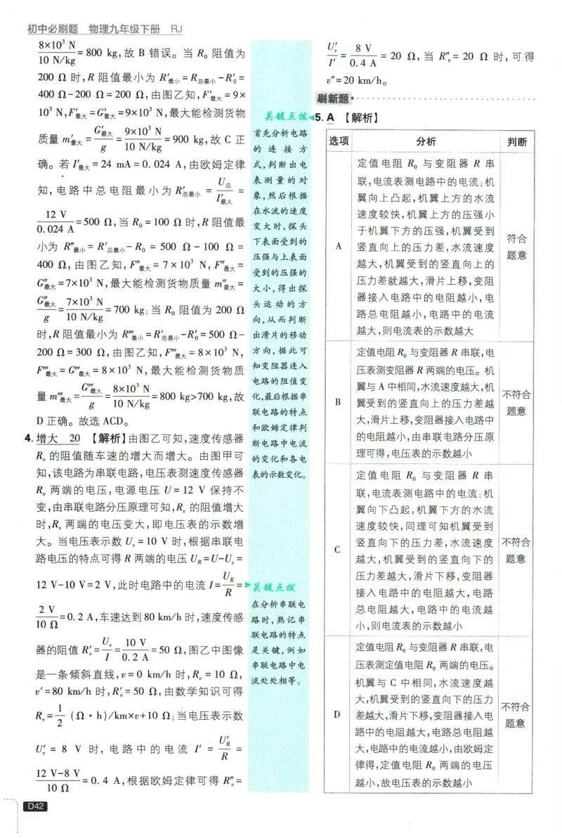 2026春《初中必刷题》物理RJ9下批注式详答与详析_2026版初中《必刷题》9年级下册（物理）（人教）_2026春《初中必刷题》物理RJ9下