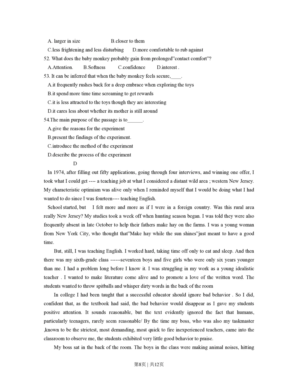 2013年高考英语试卷（浙江）（空白卷）_英语历年高考真题_新&middot;PDF版2008-2025&middot;高考英语真题_英语（按年份分类）2008-2025_2013&middot;高考英语真题