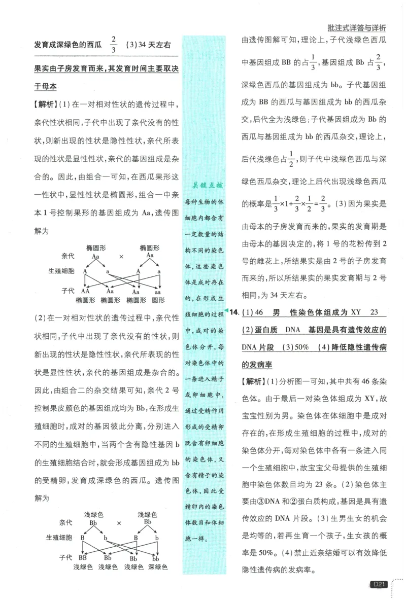 2026春《初中必刷题》生物RJ8下批注式详答与详析_2026春《初中必刷题》生物RJ8下