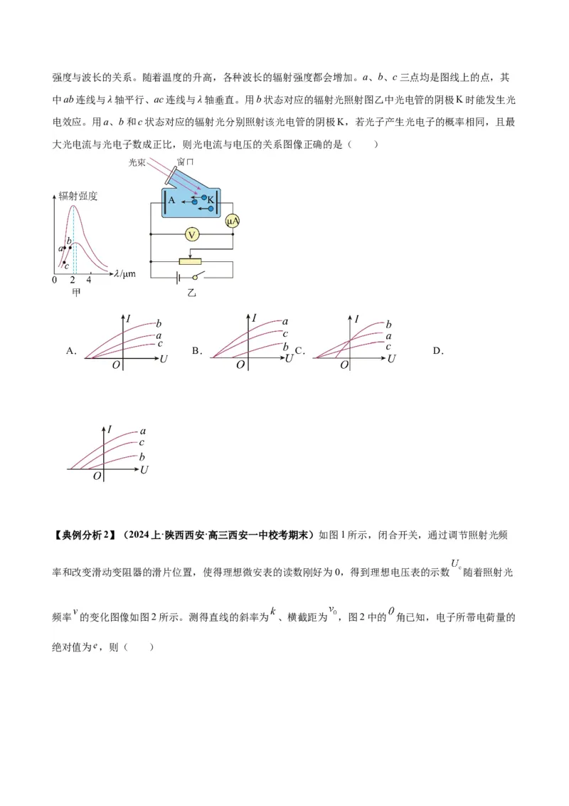 专题07近代物理中的图像（原卷版）_2025高中物理模型方法技巧高三复习专题练习讲义_高考物理图像与方法