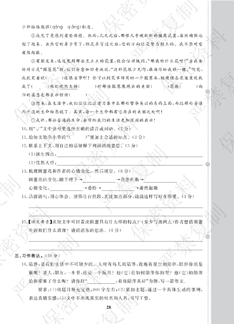 A+题优名卷期中-R5语上_扫描版_语数英1-6年级期中试卷电子版A+题优名卷_语文-人教版