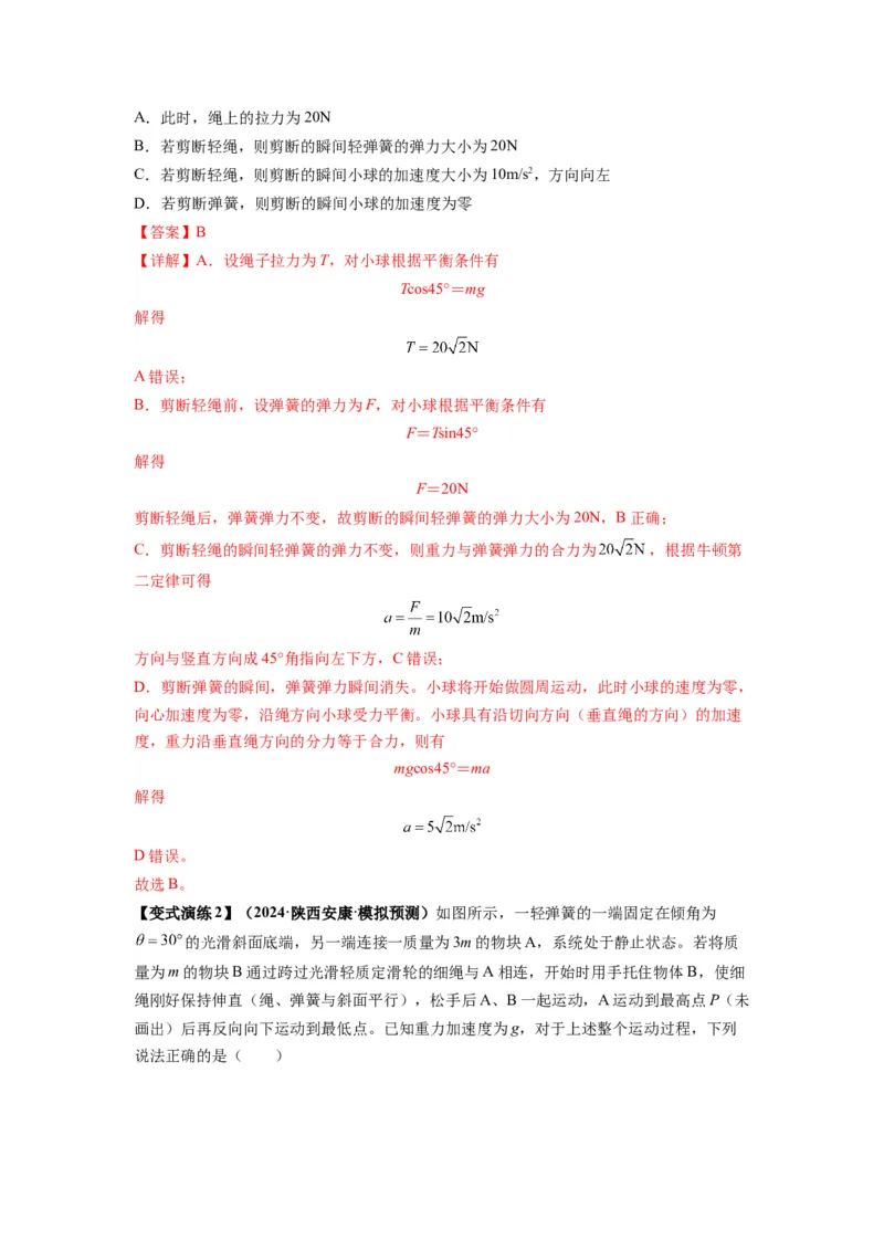 专题05牛顿运动定律的基本应用（解析版）_2025高中物理模型方法技巧高三复习专题练习讲义_新版高考物理模型与方法