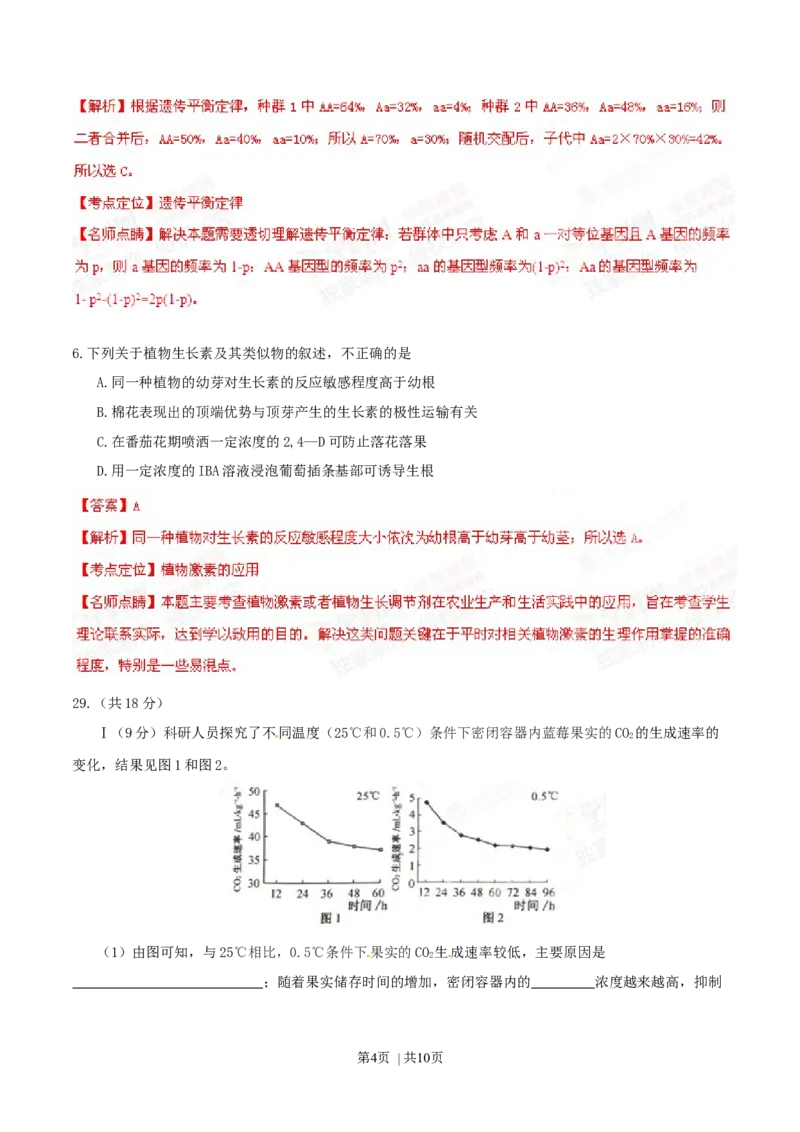 2015年高考生物试卷（安徽）（解析卷）_生物历年高考真题_新&middot;Word版2008-2025&middot;高考生物真题_生物（按年份分类）2008-2025_2015&middot;高考生物真题