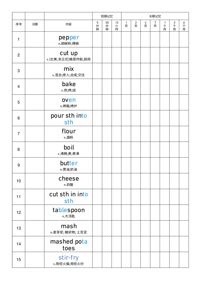 2025秋人教版八年级上册英语U5艾宾浩斯记忆表单词默写_初中英语新版_最新人教版英语八年级上册_新版_初中英语8上新更新第三套可选择_10单词默写+字帖_单词表