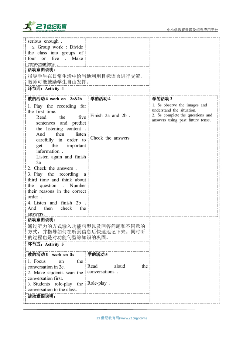 SectionA1a-2d大单元教学+课时设计Unit7Teenagersshouoldbeallowedtochoosetheirownclothesdocx_初中英语新版_最新人教版英语九年级全册_新更新初中英语9全_01课件+教案_Unit7SectionA1a-2d