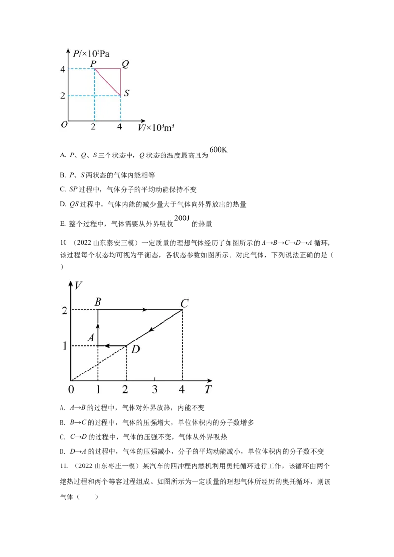 模型81热学+图像模型（原卷版）_2025高中物理模型方法技巧高三复习专题练习讲义_高考物理模型最新模拟题专项训练