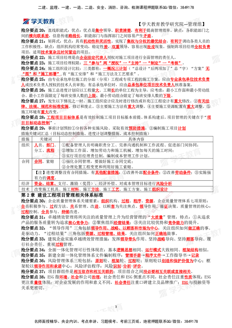 01.2025一建《管理》考前10页纸（完整版）_2026年一级建造师_2026年一建管理_2025年一建管理SVIP_04-冲刺串讲✿考点强化✿小灶集训_52-管理《考前密训班》梁宏飞XT_--配套讲义--