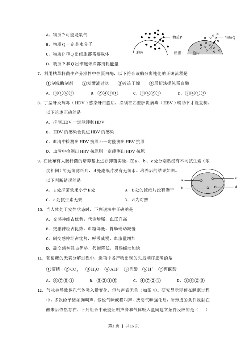 2015年高考生物试卷（上海）（空白卷）_生物历年高考真题_新&middot;PDF版2008-2025&middot;高考生物真题_生物（按试卷类型分类）2008-2025_自主命题卷&middot;生物（2008-2025）_上海自主命题&middot;生物（2008-2022）