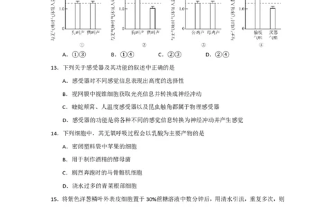2015年高考生物试卷（上海）（空白卷）_生物历年高考真题_新&middot;PDF版2008-2025&middot;高考生物真题_生物（按试卷类型分类）2008-2025_自主命题卷&middot;生物（2008-2025）_上海自主命题&middot;生物（2008-2022）