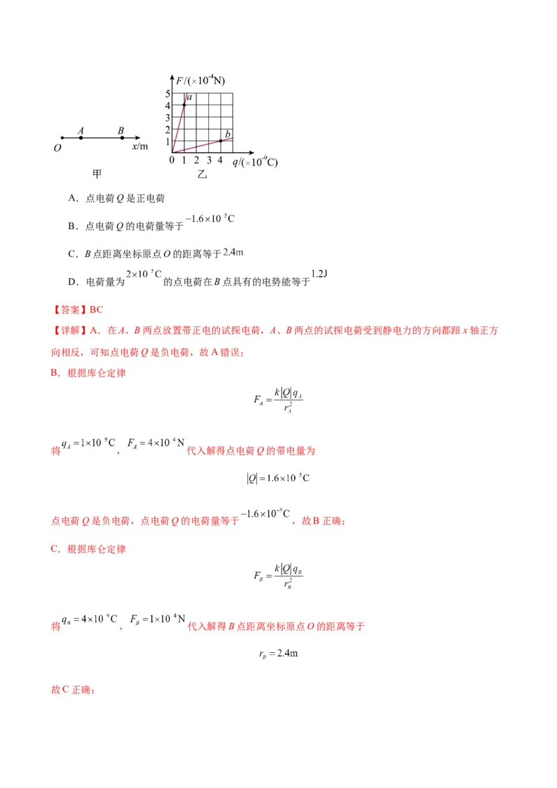 专题04电场中的图像（解析版）_2025高中物理模型方法技巧高三复习专题练习讲义_高考物理图像与方法