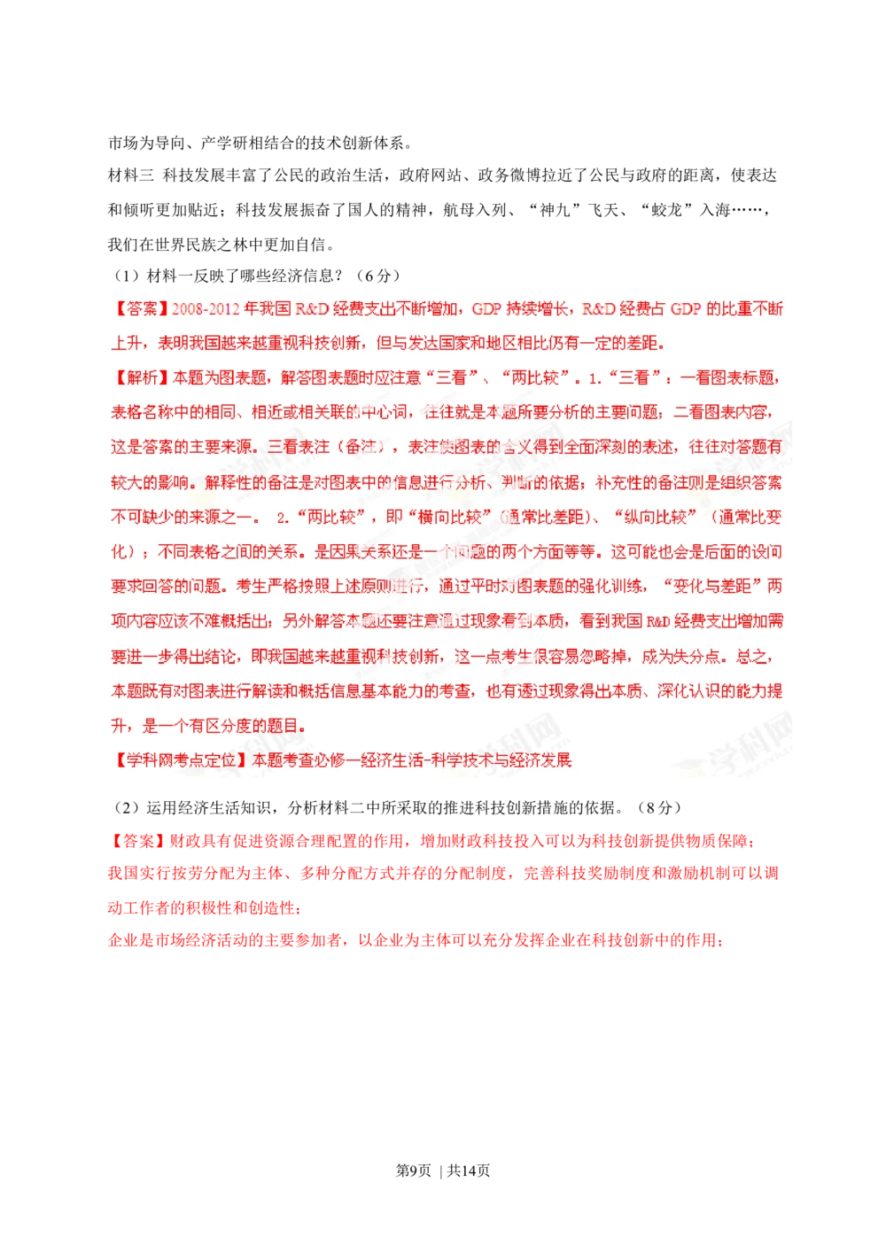 2013年高考政治试卷（山东）（解析卷）_政治历年高考真题_新&middot;Word版2008-2025&middot;高考政治真题_政治（按省份分类）2008-2025_2008-2025&middot;（山东）政治高考真题