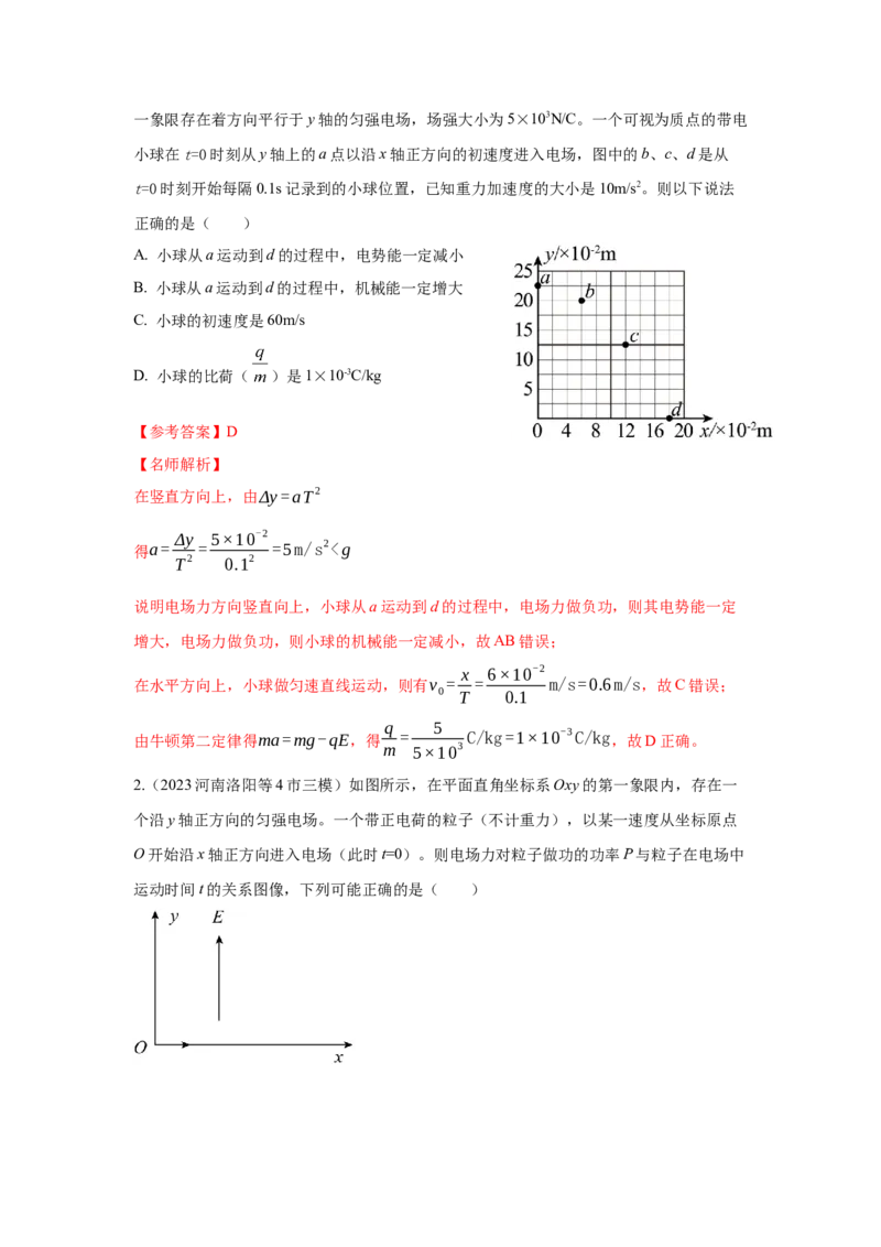 模型43电偏转模型（解析版）_2025高中物理模型方法技巧高三复习专题练习讲义_高考物理模型最新模拟题专项训练