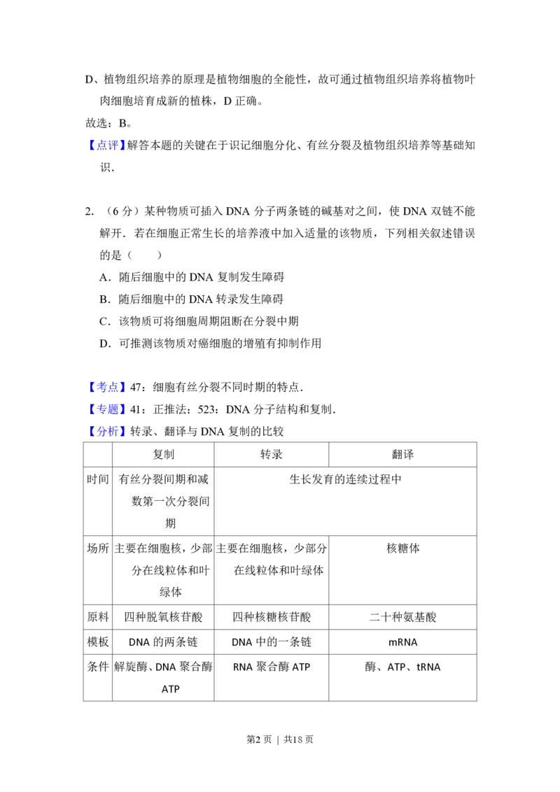 2016年高考生物试卷（新课标Ⅱ）（解析卷）_生物历年高考真题_新&middot;PDF版2008-2025&middot;高考生物真题_生物（按省份分类）2008-2025_2010-2025&middot;（宁夏）生物高考真题