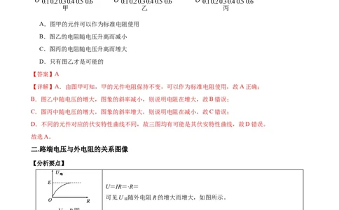 专题05电路中的图像（解析版）_2025高中物理模型方法技巧高三复习专题练习讲义_高考物理图像与方法