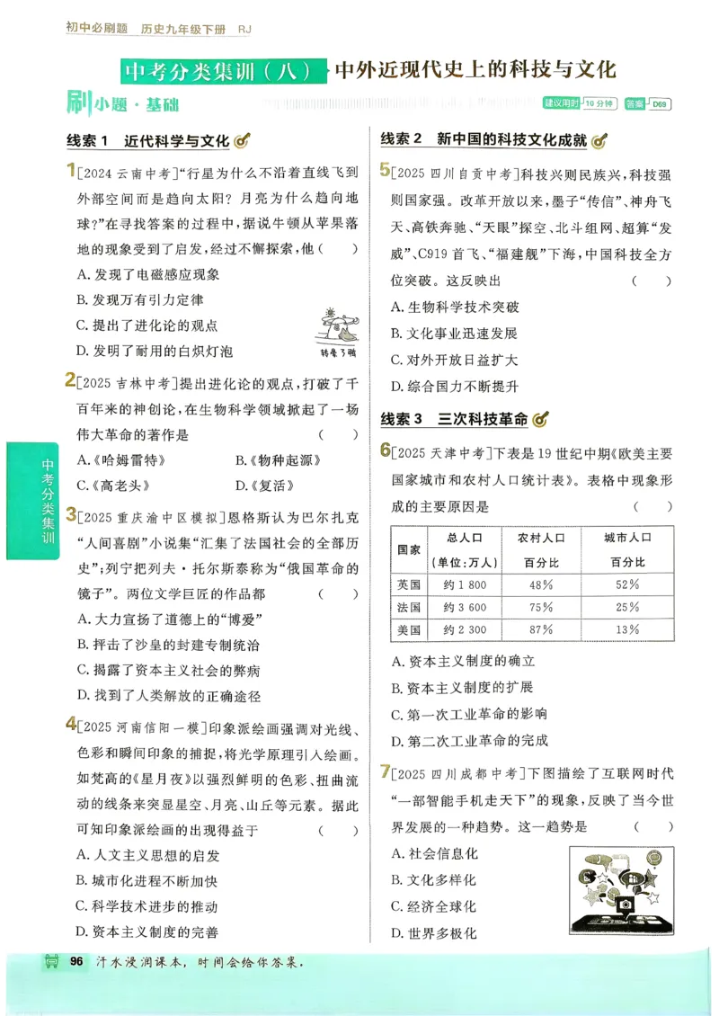 26春《初中必刷题》历史人教版9下_2026版初中《必刷题》9年级下册（历史）（人教）_2026春《初中必刷题》历史RJ9下
