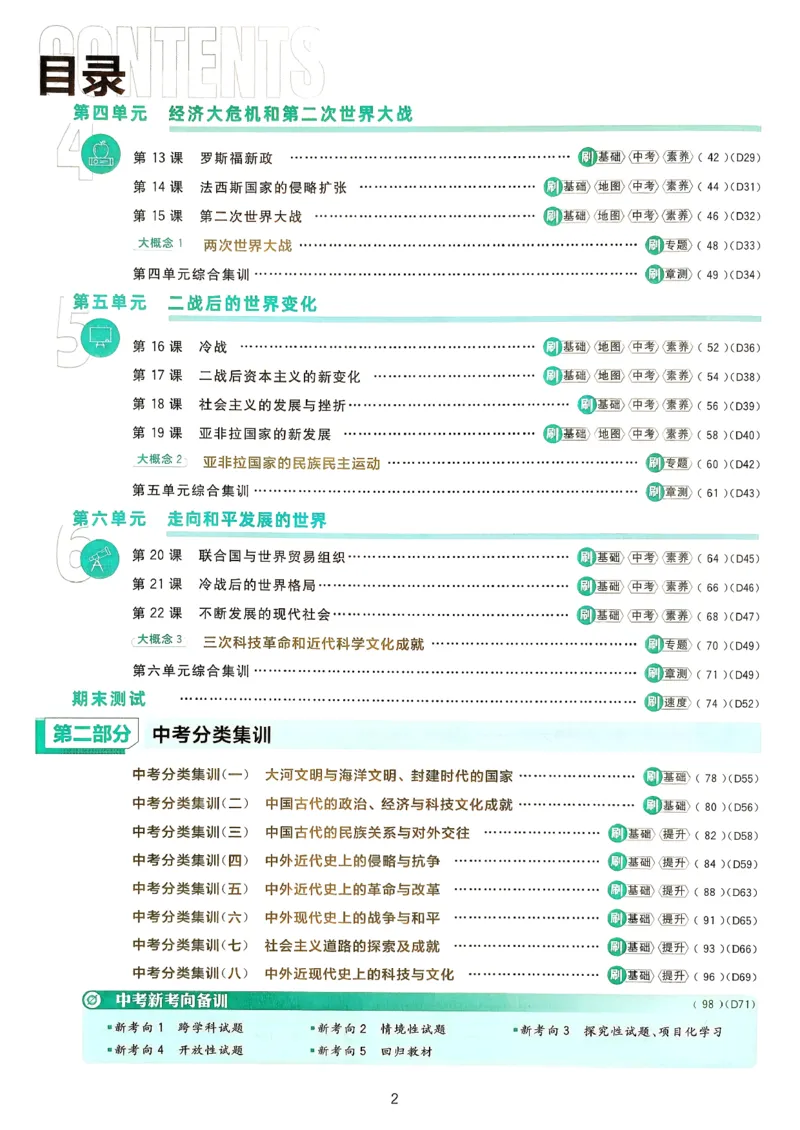 26春《初中必刷题》历史人教版9下_2026版初中《必刷题》9年级下册（历史）（人教）_2026春《初中必刷题》历史RJ9下