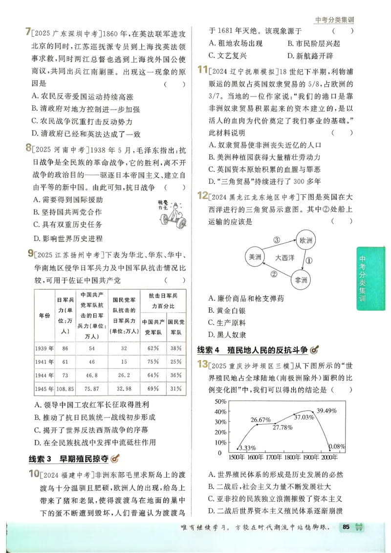 26春《初中必刷题》历史人教版9下_2026版初中《必刷题》9年级下册（历史）（人教）_2026春《初中必刷题》历史RJ9下