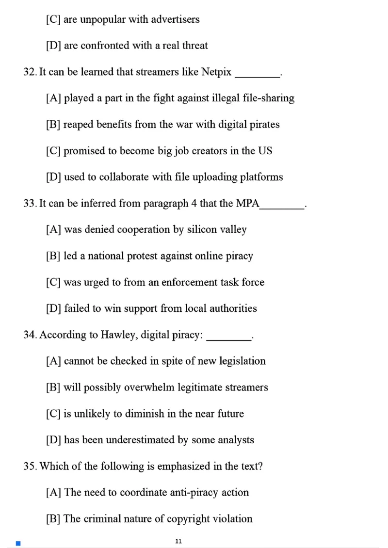 2025考研英语一真题及答案【完整版】