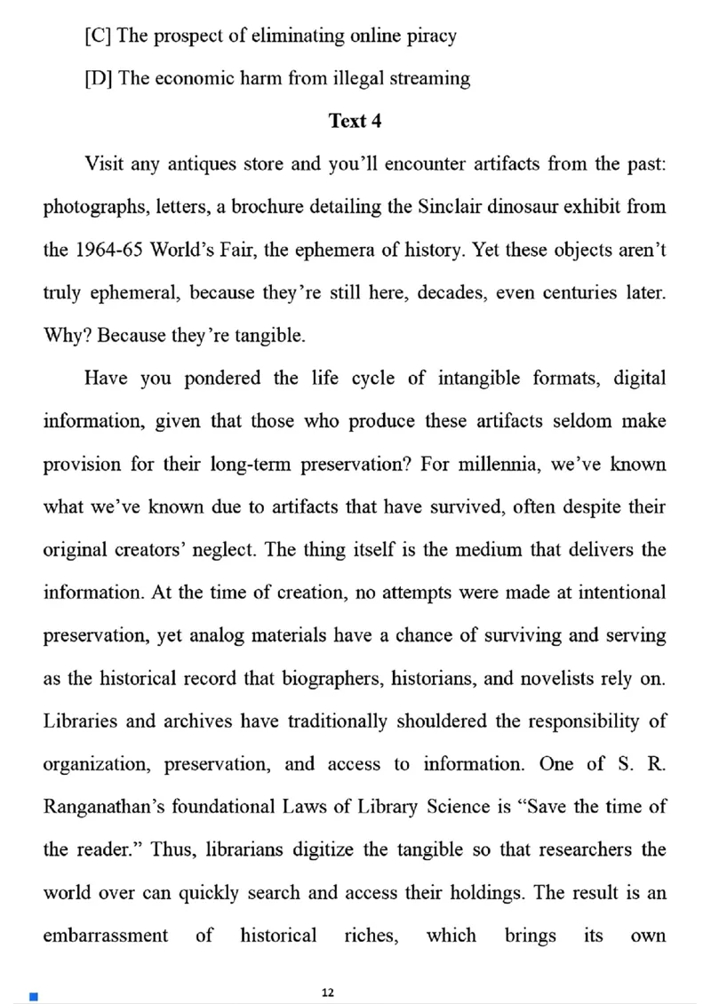 2025考研英语一真题及答案【完整版】