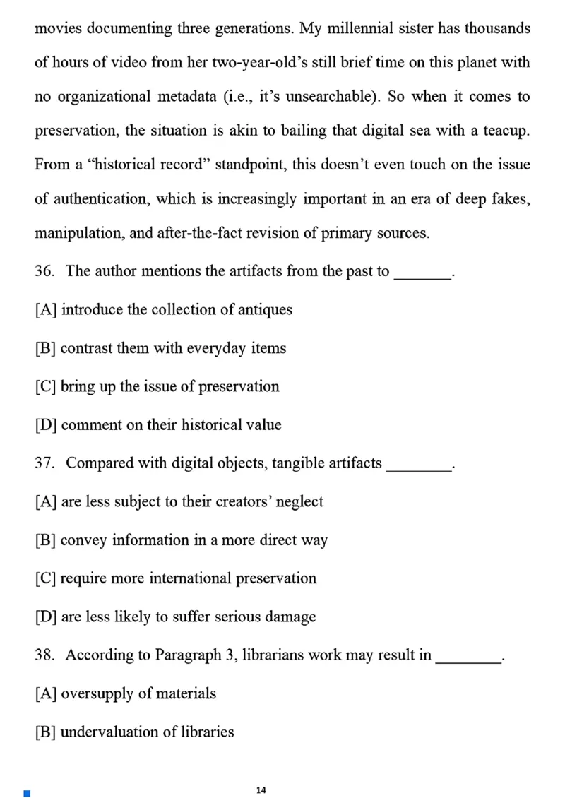 2025考研英语一真题及答案【完整版】