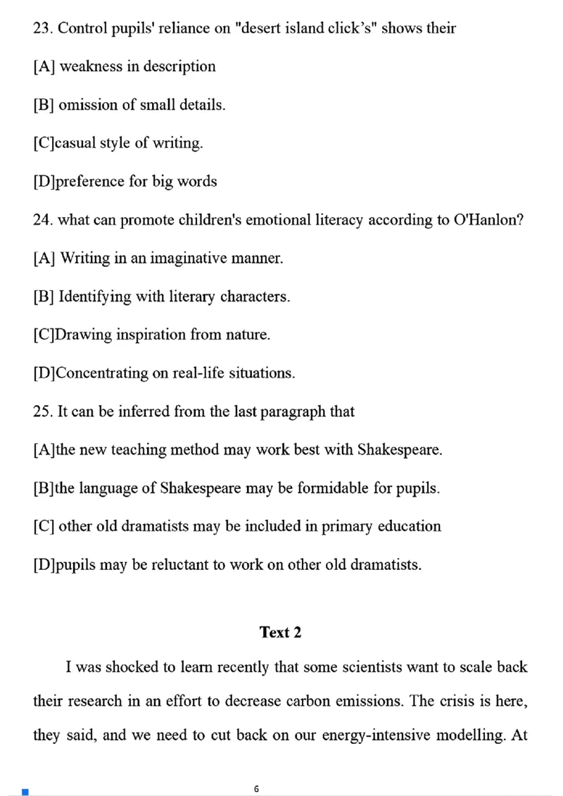 2025考研英语一真题及答案【完整版】