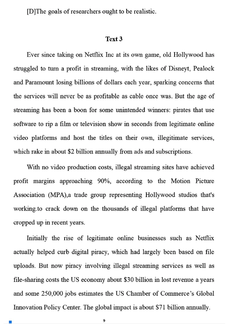 2025考研英语一真题及答案【完整版】