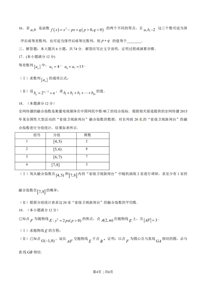 2015年高考数学试卷（文）（福建）（空白卷）_历年高考真题合集_数学历年高考真题_新&middot;Word版2008-2025&middot;高考数学真题_数学（按年份分类）2008-2025_2015&middot;高考数学真题