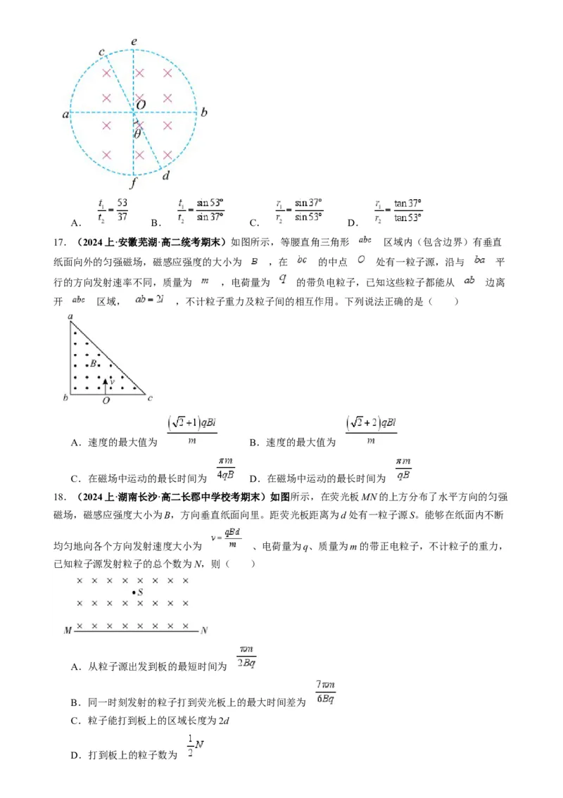 专题12磁偏转模型中的关键几何条件（原卷版）_2025高中物理模型方法技巧高三复习专题练习讲义_高考物理热点模型