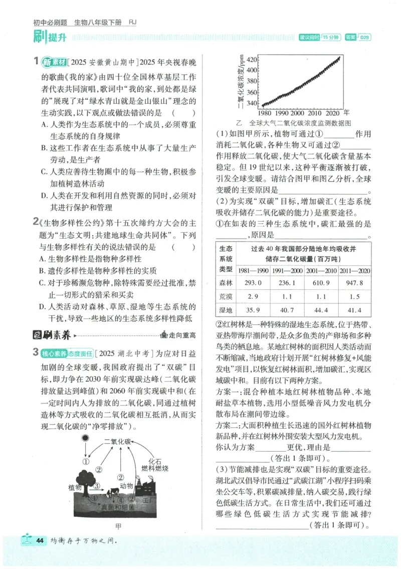2026春《初中必刷题》生物RJ8下_2026春《初中必刷题》生物RJ8下